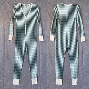 VICTORIA'S SECRET Holiday Striped Thermal Union‎ Suit Small One Piece Pajamas